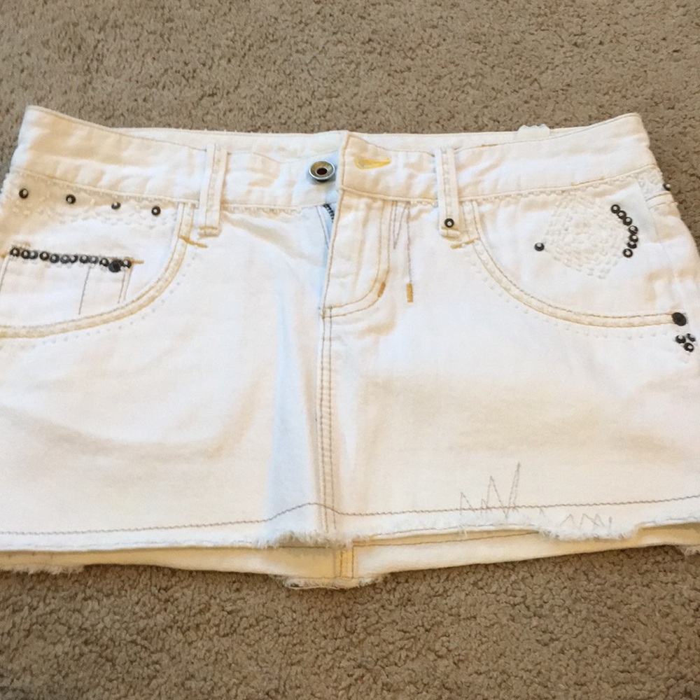 Beautiful beaded mini jean skirt